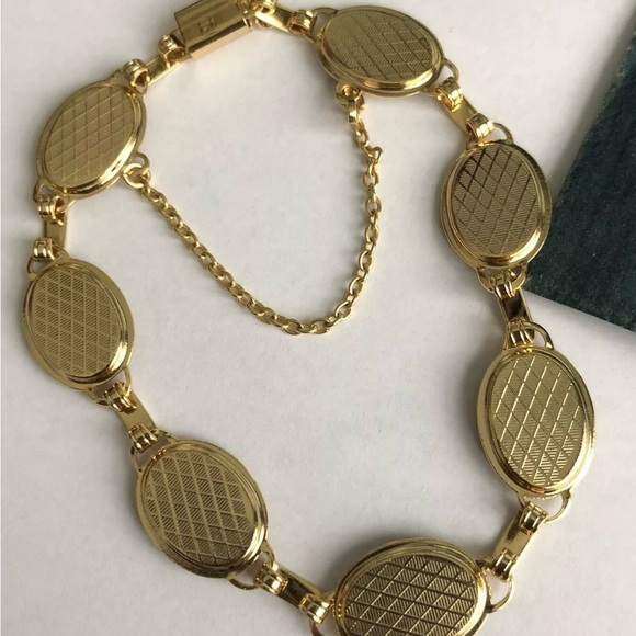 Demascene Link Gold Bracelet New NWT Great Gift!! Beautiful Unique - Picture 4 of 10